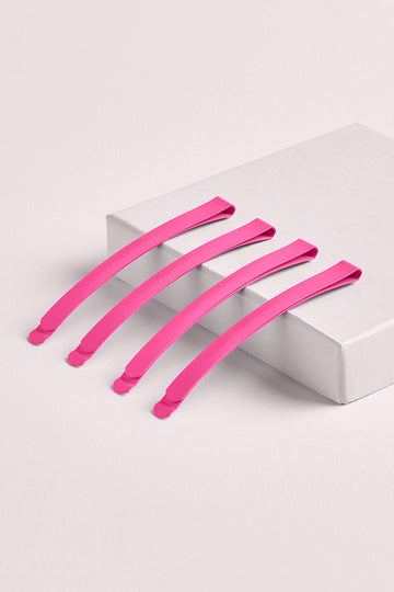 Modern Curved Bobby Pins Set - Fuchsia