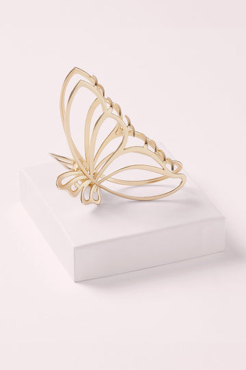 gilded wing gold metal butterfly hair claw clip on white box