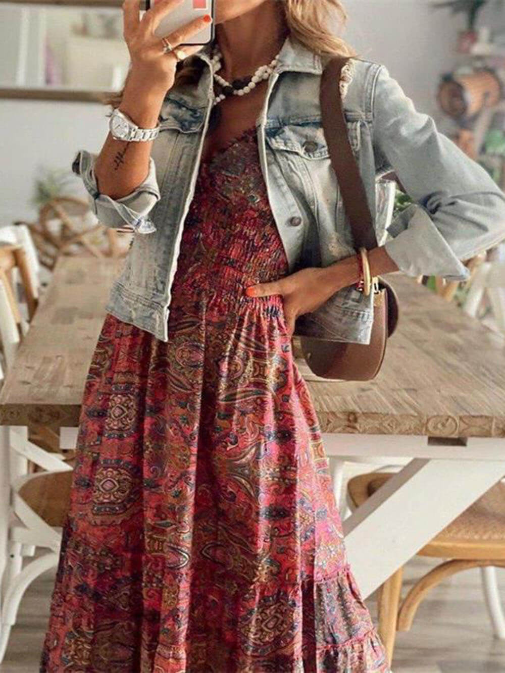 Bohemian Blossom - Sleeveless Floral Maxi Dress - Viaroi
