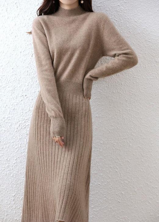 Luxe Wool Ribbed Midi Dress