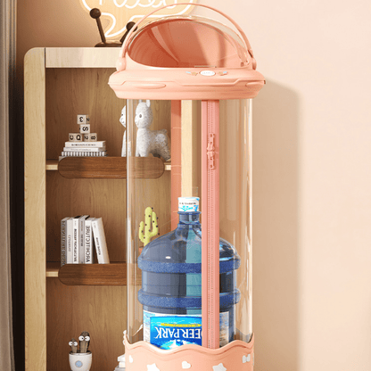 Transparent Plastic Toy Storage Bucket with Zipper (30cm)