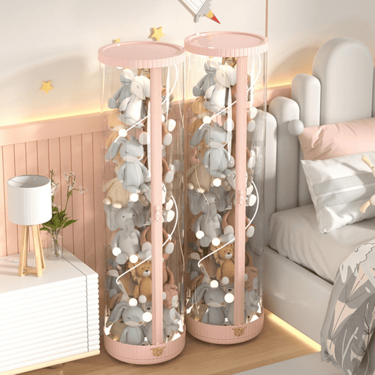 Plastic Rotating Toy Storage Bucket with Dustproof Cover & Zipper (30cm)