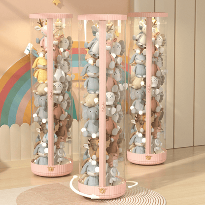 Plastic Rotating Toy Storage Bucket with Dustproof Cover & Zipper (30cm)