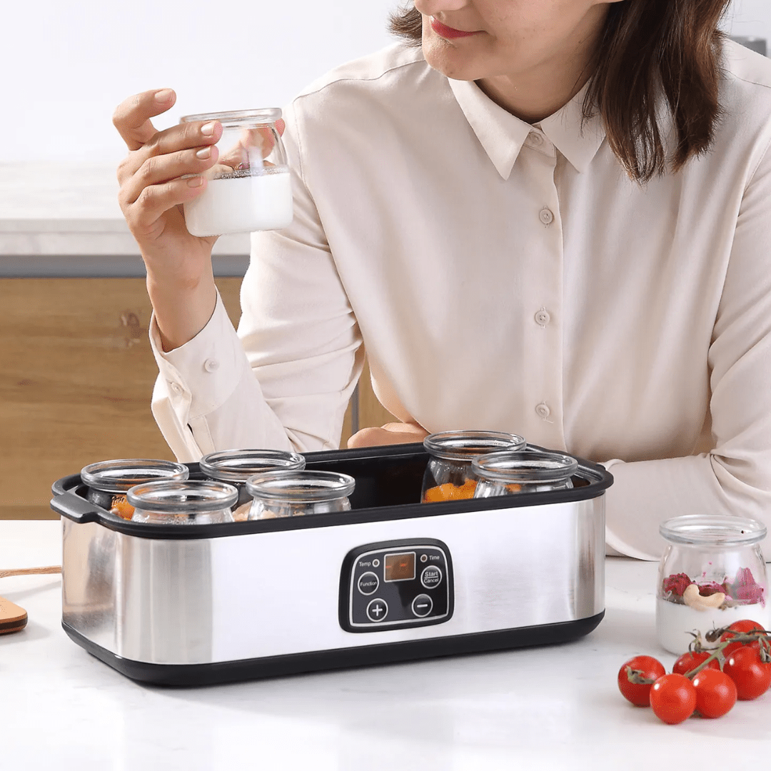 Multifunctional Stainless Steel Digital Yogurt Maker with 8 Cups (1440ml)