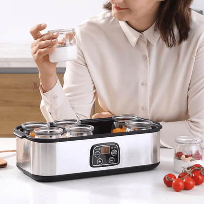 Multifunctional Stainless Steel Digital Yogurt Maker with 8 Cups (1440ml)
