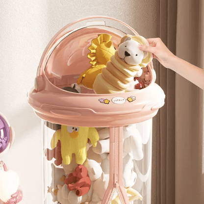 Transparent Plastic Toy Storage Bucket with Zipper (30cm)