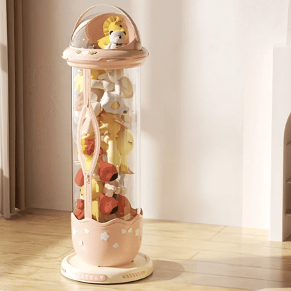 Transparent Plastic Toy Storage Bucket with Zipper (30cm)