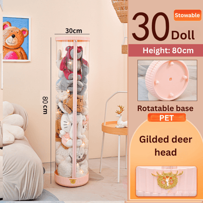 Plastic Rotating Toy Storage Bucket with Dustproof Cover & Zipper (30cm)