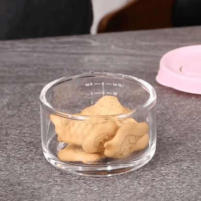 Multipurpose Borosilicate Glass Food Storage Bowl with Lid & Measurement Scale (150ml)