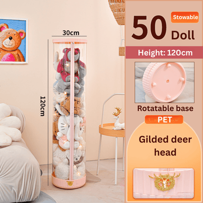 Plastic Rotating Toy Storage Bucket with Dustproof Cover & Zipper (30cm)