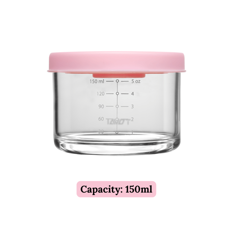 Multipurpose Borosilicate Glass Food Storage Bowl with Lid & Measurement Scale (150ml)