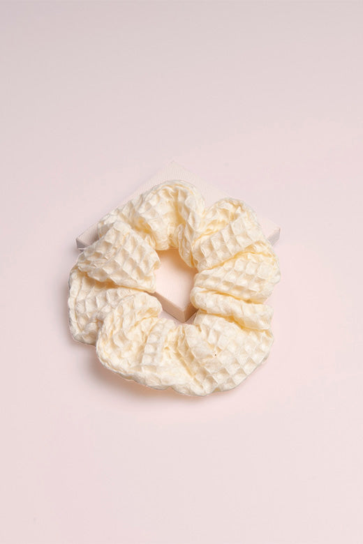 The Hair Edit Hygge Ribbon Waffle Scrunchie