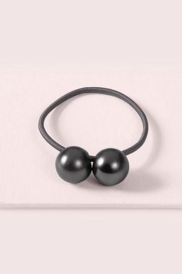 The Hair Edit gunmetal orb duo dual-sphere metal hair tie accessory