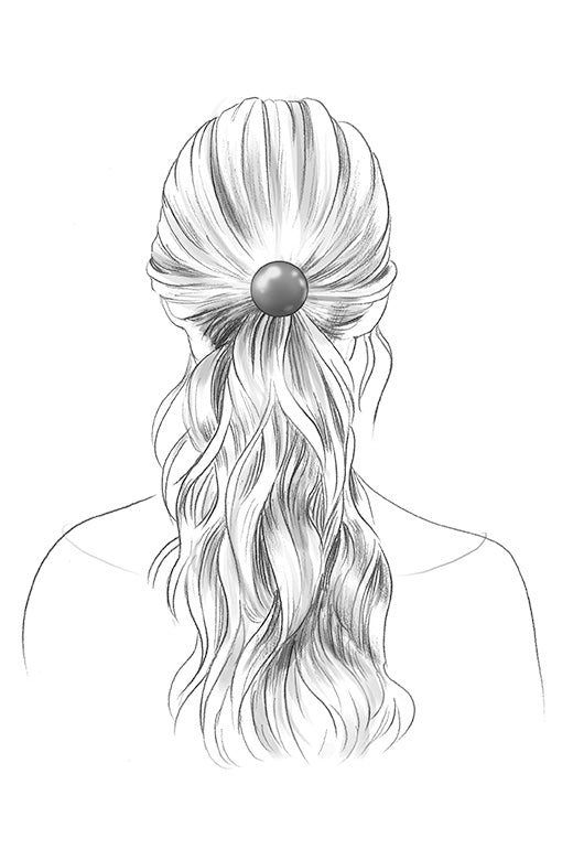 The Hair Edit royal disk gunmetal ponytail sketch hair accessory 