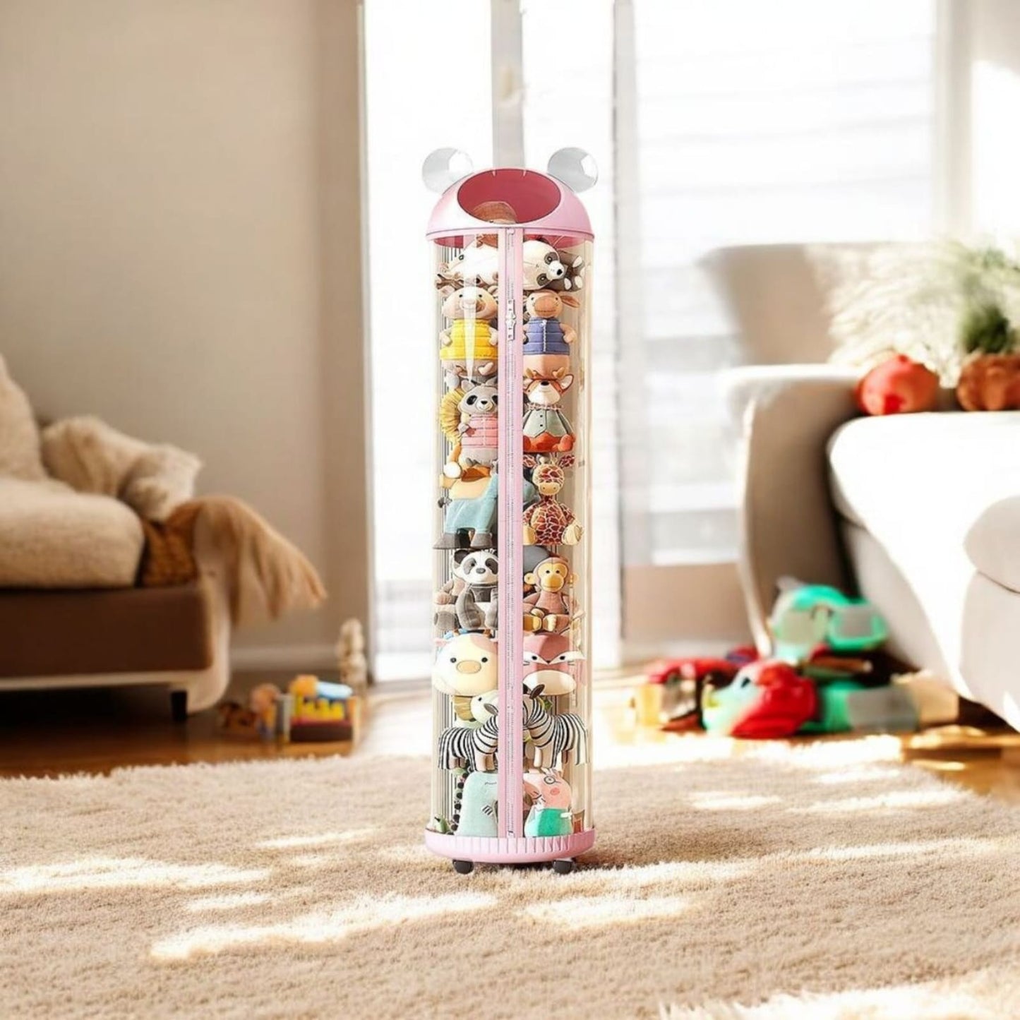Multi-Purpose Transparent Kids Toys Plastic Storage Tube with Zipper(30cm)